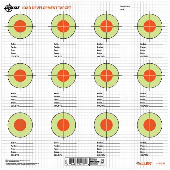 Picture of Ez-Aim 15616 Load Development Hanging Paper 13.5 X 13.5 Fluorescent Green & Orange/White 25 Pack 