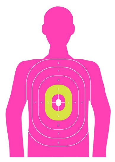 Picture of Ez-Aim 15653 In The Pink Silhouette Paper Works W/Handgun/Shotgun/Airsoft Gun/Bb Guns/Pellet Gun Pink 3 Pack 