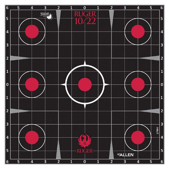 Picture of Ruger 28001 Splash Adhesive Target Kit 17.5" X 13.5" Black/Red Includes 3 Paper Targets 