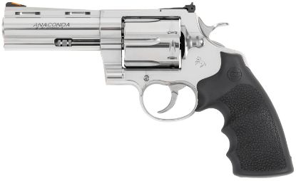 Picture of Colt Mfg Anacondasp4rts Anaconda 44 Mag 6 Shot 4.25" Stainless Barrel, Cylinder & Frame, Black Hogue Rubber W/Finger Grooves Grip 