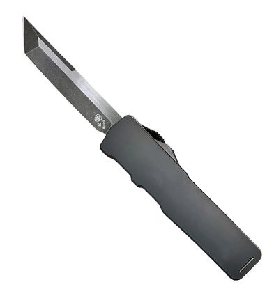 Picture of Templar Knife Xlbr221 Excalibur Large 3.55" Otf Tanto Plain Black Oxide Stonewashed Powder Coated D2 Steel Blade/5.25" Black Aluminum/Rubber Handle Includes Pocket Clip 