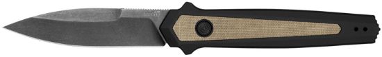 Picture of Kershaw Launch 15 Full Size 3.50" Folding Spear Point Plain Black Oxide Blackwash Cpm Magnacut Steel Blade/Black Anodized W/Tan Canvas Aluminum W/Micarta Inserts Handle Includes Pocket Clip 