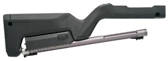 Picture of Tactical Solutions Tdcgmgbblk X-Ring Takedown Barrel And Stock Combo 22 Lr 16.50" Gunmetal Gray Fluted & Threaded With Fiber Optic Sight, Black Magpul Backpacker Stock Fits Ruger 10/22 Takedown 