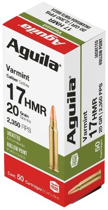 Picture of Aguila 1B222347 Target & Range Varmint 17Hmr 20Gr Jacketed Hollow Point 50 Per Box/20 Case 