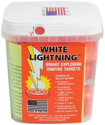 Picture of Tannerite Wlk White Lightning Impact Enhancement Explosion White Vapor Rimfire Rifles Firearm Includes Catalyst/Cardboard Target Holders/Hi-Viz Target Dots 90 Targets 