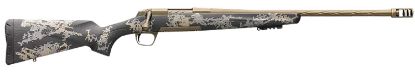 Picture of Browning 035582282 X-Bolt Mountain Pro Burnt Bronze Spr 6.5 Creedmoor 4+1 18" Fluted, Burnt Bronze Cerakote Barrel/Rec, Carbon Fiber Stock With Accent Graphics, Recoil Hawg Muzzle Brake 