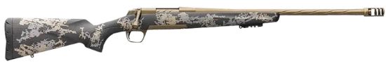 Picture of Browning 035582282 X-Bolt Mountain Pro Burnt Bronze Spr 6.5 Creedmoor 4+1 18" Fluted, Burnt Bronze Cerakote Barrel/Rec, Carbon Fiber Stock With Accent Graphics, Recoil Hawg Muzzle Brake 