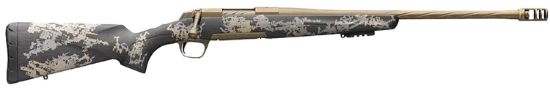 Picture of Browning 035582297 X-Bolt Mountain Pro Burnt Bronze Spr 300 Prc 3+1 22" Fluted, Burnt Bronze Cerakote Barrel/Rec, Carbon Fiber Stock With Accent Graphics, Recoil Hawg Muzzle Brake 