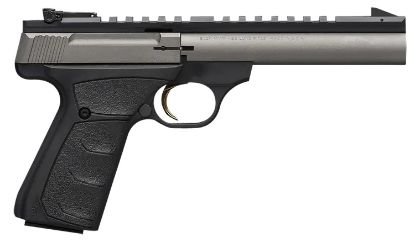 Picture of Browning 051586490 Buck Mark Field/Target 22 Lr 10+1 5.50" Tungsten Gray Cerakote Steel Bull Barrel & Serrated Steel W/Picatinny Rail Slide, Matte Black Alloy Receiver Black Polymer Grips 