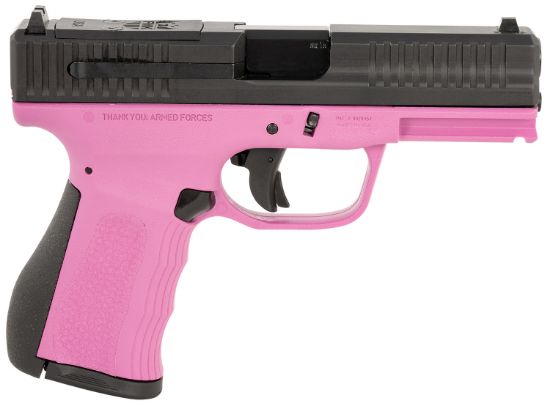 Picture of Fmk Fmkg49pk G3 9Mm Luger 14+1 4" Stainless Steel Barrel, Black Optic Cut/Serrated Carbon Steel Slide, Pink Polymer Frame W/Picatinny Rail, Black Backstrap Grip 