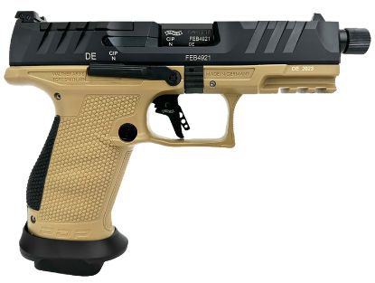 Picture of Walther Arms 2877520 Pdp Compact Pro Sd 9Mm Luger 15+1 4.60" Threaded Barrel, Black Optic Cut/Serrated Slide, Fde Polymer Frame With Pic. Rail, Performance Duty Textured Polymer Grip, Flared Magwell 