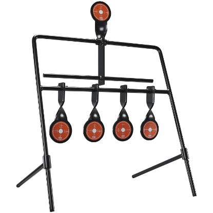 Picture of Champion Targets 40874 Gong Auto Reset Rimfire Black/Orange 6.83 Lbs Standing 5 Targets 