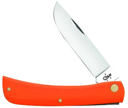 Picture of Case 80512 Sod Buster 3.30" Folding Skinner Plain Mirror Polished Tru-Sharp Ss Blade, Smooth Orange Synthetic Handle 