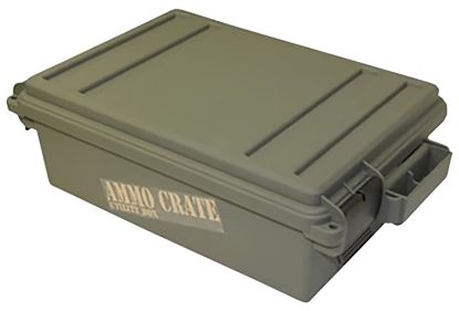 Picture of Mtm Case-Gard Ac45 Ammo Crate Utility Box 12 Gauge Army Green Polypropylene 