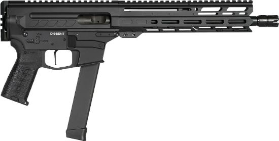 Picture of Cmmg 99A806dab Dissent Mkgs 9Mm Luger 33+1 10.50", Black, Picatinny Brace Adapter, 5.50" M-Lok Handguard, Left Side Charging Handle, Zeroed Linear Comp, Zeroed Drop-In Single Stage Trigger 