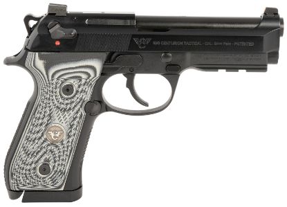 Picture of Wilson Combat Ber-92Ct-9 92G Centurion 9Mm Luger 17+1(2)/20+1(1) 4.25", Black, Aluminum Pic. Rail Frame, Gray/Black G10 Grips, Tritium Combat Sight 