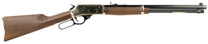 Picture of Henry H009bg Side Gate Full Size 30-30 Win 5+1 20" Blued Steel Barrel, Brass Polished Drilled & Tapped Brass Receiver, American Walnut Fixed Stock, Right Hand 