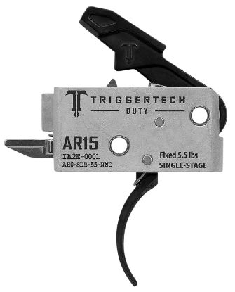 Picture of Triggertech Ah0sdb55nnc Duty Mil-Spec Single-Stage Curved 5.5 Lbs Draw Weight Fits Ar-15 