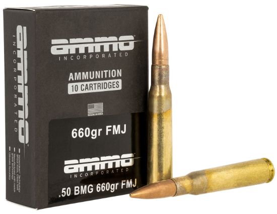 Picture of Ammo Inc 50Bmg660fmja10 Incorporated 50Bmg 660Gr Full Metal Jacket 10 Per Box/5 Case 