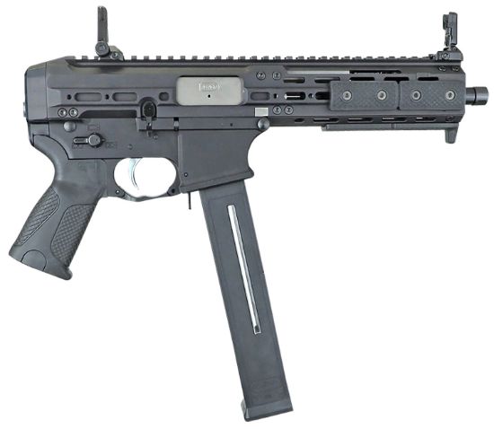 Picture of Lwrc Smgp45b8s Smg 45 Acp 8.50" 25+1, Black, Magpul Flip Up Sight, Handstop & Rail Covers, Qd Mount End Plate (No Brace) 