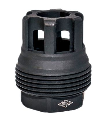 Picture of Yankee Hill 4401Mb24 Srx Qd Mini Muzzle Brake Black Phosphate Steel With 5/8"-24 Tpi, 9Mm, 1.10" Oal & 9.375" Diameter For Srx Adapters 