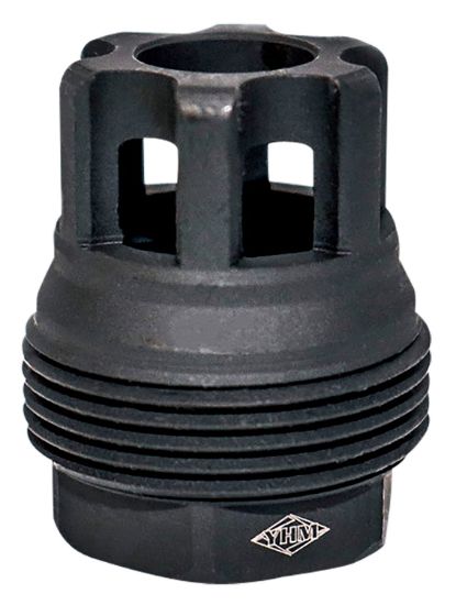 Picture of Yankee Hill 4401Mb28 Srx Qd Mini Muzzle Brake Black Phosphate Steel With 1/2"-28 Tpi, 9Mm, 1.10" Oal & 9.375" Diameter For Srx Adapters 