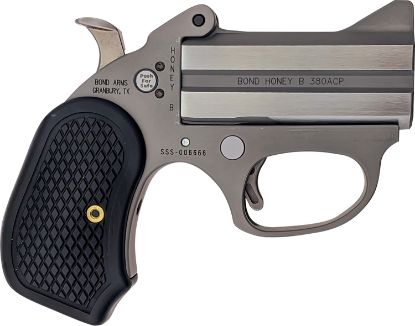 Picture of Bond Arms Bahb Honey B 380 Acp 2Rd Shot 3" Matte Stainless Steel Frame, Black Extended B6 Resin Grips 