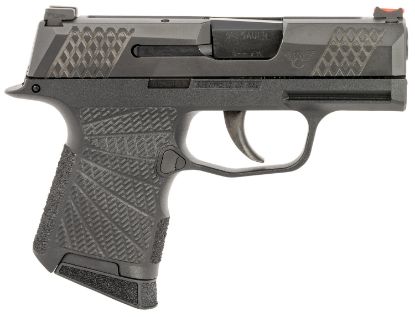 Picture of Wilson Combat Sigwcp3659b P365 9Mm Luger 10+1 (2) 3.10", Black, X-Tac Pattern Serrated Slide, Polymer Frame, Sunburst Grips, Fiber Optic Sights, Standard Trigger 