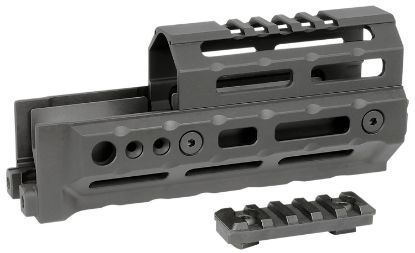 Picture of Midwest Industries Miakalpha6 Alpha Drop-In Aluminum Black Hardcoat Anodized 5 Slot Picatinny Rail Ak-Platform 6" Long Compatible W/M-Lok 