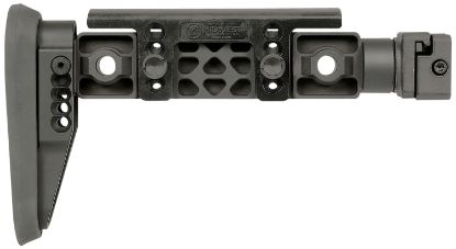 Picture of Midwest Industries Mialphafbsf Alpha Fixed Beam Black Synthetic Side Folding Stock With Adjustable Cheekrest, Compatible W/ 1913 Picatinny Rail Adapter 
