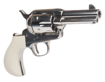 Picture of Cimarron Ca346doc Doc Holliday Thunderer Combo 45 Colt (Lc) 6 Shot, 3.50" Nickel Barrel, Cylinder & Frame, White Birds Head Grips W/"Doc Holliday" Engraved In The Backstrap 