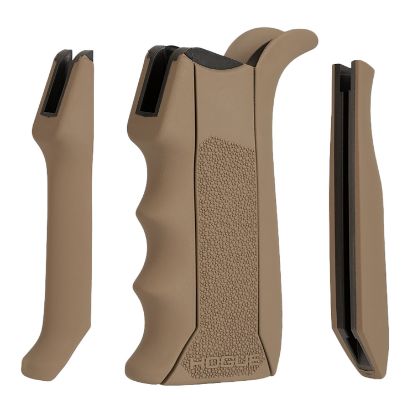 Picture of Hogue 13043 Modular Overmolded Flat Dark Earth Rubber Pistol Grip With Finger Grooves Fits Ar-15/M16 