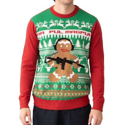 Picture of Magpul Rag1198975-S Ugly Christmas Gingarbread Man Multi-Color, Cotton/Acrylic, Long Sleeve, Small 