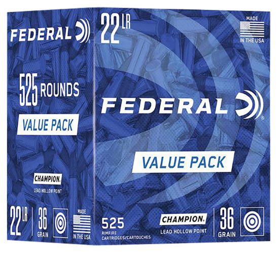 Picture of Federal 747 Champion Training Value Pack 22 Lr 36 Gr Lead Hollow Point 525 Per Box/ 10 Cs 