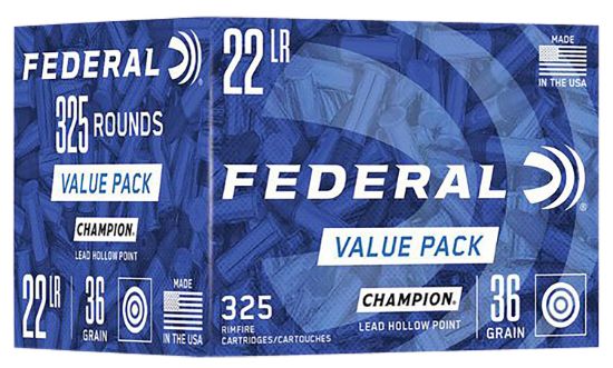 Picture of Federal 749 Champion Training Value Pack 22 Lr 36 Gr Lead Hollow Point 325 Per Box/ 10 Case 