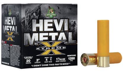 Picture of Hevi-Shot Hs39202 Hevi-Metal Extreme 20 Gauge 3" 1 1/16 Oz Steel/ Tungsten 4/1 Shot 25 Per Box/ 10 Case 