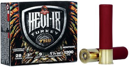 Picture of Hevi-Shot Hs7289 Hevi-18 Tss Turkey 28 Gauge 3" 1 1/4 Oz Tungsten 9 Shot 5 Per Box/ 10 Case 