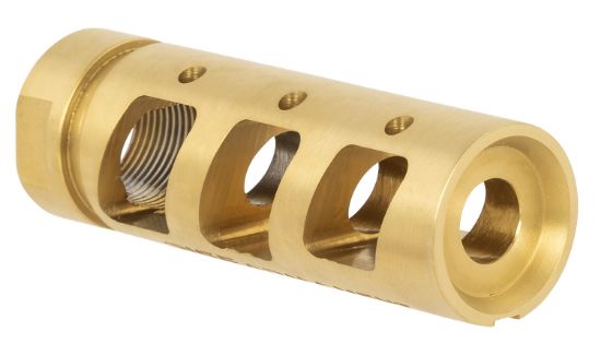 Picture of Rise Armament Ra701308tin Ra-701 Gold Nitride Titanium With 5/8"-24 Tpi Threads For 30 Cal 