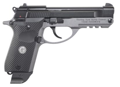 Picture of Eaa Girsan 390855 Mc 14T Solution Compact Frame 380 Acp 13+1, 4.50" Black Steel Tip-Up Barrel & Serrated Steel Slide, Matte Stainless Aluminum Frame W/Picatinny Rail, Black Polymer Grip, Ambidextrous 