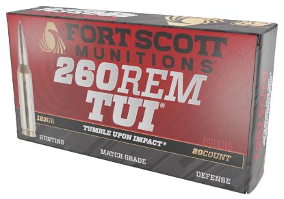 Picture of Fort Scott Munitions 260123Scv2 Tumble Upon Impact (Tui) 260 Rem 123 Gr Solid Copper Spun 20 Per Box/ 25 Case 