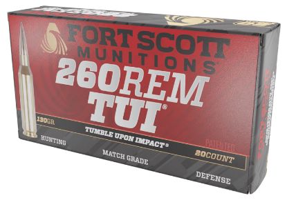 Picture of Fort Scott Munitions 260130Scv2 Tumble Upon Impact (Tui) 260 Rem 130 Gr Solid Copper Spun 20 Per Box/ 25 Case 