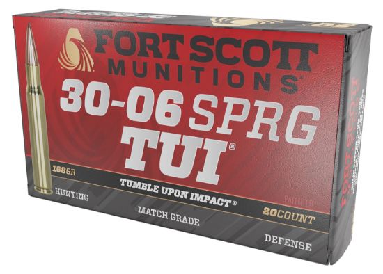 Picture of Fort Scott Munitions 3006168Scv Tumble Upon Impact (Tui) Rifle 30-06 Springfield 168 Gr Solid Copper Spun 20 Per Box/ 10 Case 