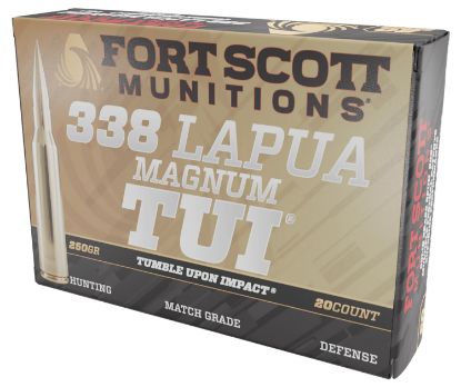 Picture of Fort Scott Munitions 338250Sbv1 Tumble Upon Impact (Tui) Rifle 338 Lapua Mag 250 Gr Solid Copper Spun 20 Per Box/ 5 Case 