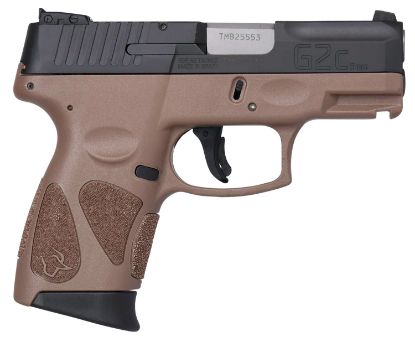 Picture of Taurus 1G2c93112b G2c Compact Frame 9Mm Luger 12+1 3.26" Matte Stainless Steel Barrel, Black Serrated Steel Slide, Bronze Polymer Frame W/Picatinny Rail & Polymer Grip, Right Hand 