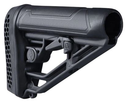 Picture of Adaptive Tactical At02012 Ex Performance Adj. Black Synthetic M4 Style, Vented Rubber Butt Pad, Swivel Stud, Fits Ar-Platform (Mil-Spec Buffer Tubes) 