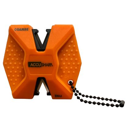 Picture of Accusharp 344C 2-Step Knife Sharpener Hand Held Diamond Tungsten Carbide Sharpener Coarse/Fine Blaze Orange 