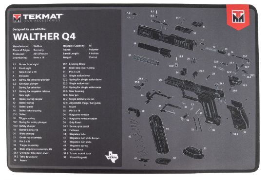 Picture of Tekmat Tekr17walq4sf Walther Q4 Sf Cleaning Mat Walther Q4 Sf Parts Diagram 11" X 17" 