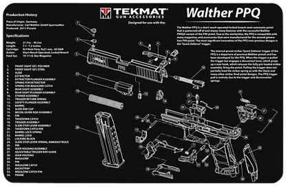 Picture of Tekmat Tekr17walq5sf Walther Q5 Sf Cleaning Mat Walther Q5 Sf Parts Diagram 11" X 17" 