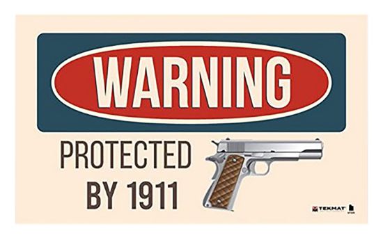 Picture of Tekmat Tek42warning1911 Warning Protected By 1911 Door Mat 25" X 42" 