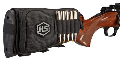 Picture of Hunters Specialties 01620 Buttstock Shell Holder W/Pouch Holds 5 Cartridges Black Polyester 